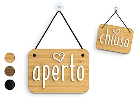 SIGNS | Shabby Chic Decor - Aperto/Chiuso - Cartel doble cara signo [OC25] Abierto Cerrado - Placa de la puerta colgante de doble cara - Letrero de la tienda comercial reversible