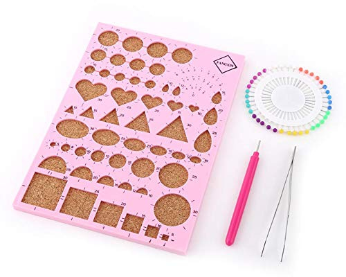 Hztyyier 4 Stücke Quilling Werkzeuge Papier Quilling Kit Werkzeuge Zubehör Set Papier Handwerk Vorlage Bord Kunst Handwerk Dekoration DIY Design Zeichnung Handwerk Werkzeug(Rosa)
