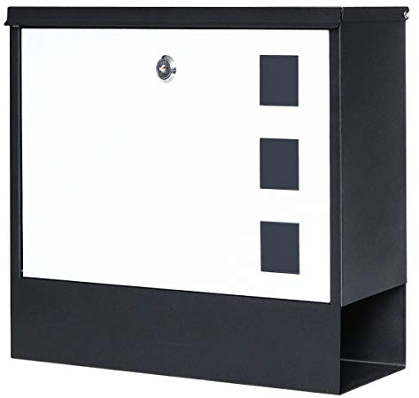Lockable Mailboxes with Keys,Outdoor Wall Mounted Mail Box with Large Capacity,14 3/10 x 4 1/10 x 11 4/5,Black