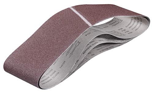 KWB by Einhell 3 Sanding Belts 152 x 1219 mm Belt Sander Accessories (Wood and Metal, Smooth Belt Running, Various Grits 1 x K60, 1 x K80, 1 x K120, Suitable for Standard Stationary Belt Sanders)