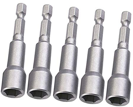 8 mm 1/4‘’ Hexagonal del Zócalo Puntas Atornillador Magnético, Tuerca Driver Set con Cambio Ranura Rápido para Taladro Manual Eléctrico/Destornillador Neumático/Destornillador Impacto - 5 piezas