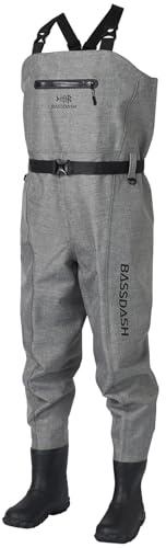 Bassdash Cuissardes de pêche 3D Ultra Haute résistance en Nylon à Carreaux Noir PVC pêche Chasse Waders pour Hommes