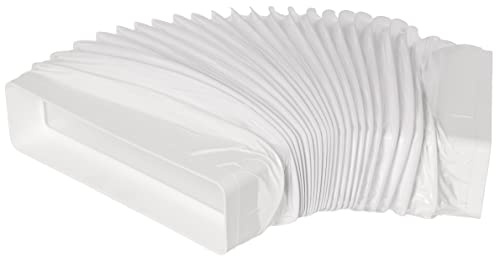 220x55mm Rettangolare Tubo Flessibile di Scarico in PVC con Connettore - Raccordo per Canalizzazione