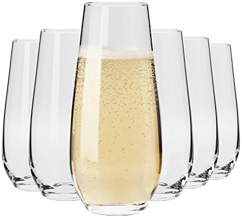 Krosno Copas y vasos de la Colección Harmony | Juego de 6 | 230 ml | Cristalino | Para casa, restaurantes y fiestas | Apto para lavavajillas | Cristal sin plomo