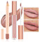 Prreal 2Pcs Lip Liner and Lipstick Makeup Set, Matte Liquid Lipstick + Matching Lip Liner, Nude Velvety Lipstick Makeup Kit, Waterproof Long Lasting labiales mate 24 horas originales (01)