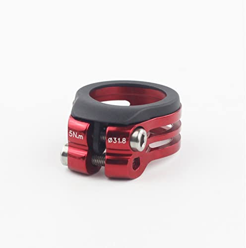 Sattelklemme Fahrrad-Sattelstützenklemme 31,8 mm 34,9 mm MTB Rennrad-Sattelstütze Sattelklemme wasserdicht staubdicht passend for 27,2 mm 31,6 mm Pfosten Sattelkloben (Size : Red 31.8)