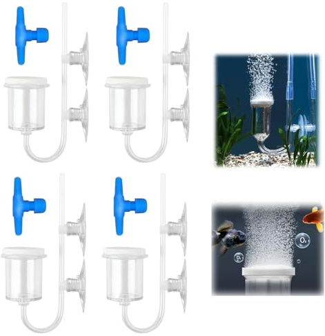 PLATEYTR Aquarium-Luftblasenstein, Nano-Blasenstein, für Aquarien, Nano-Blasenstein, erhöht den Sauerstoff in Aquarien und Aquaponik-Pumpen (25 mm), 4 Stück