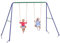 Outsunny Balançoire portique pour Enfant avec 2 siège de balançoire, Structure en métal, Charge Max. 90 kg, pour Jardin, Parc, pour garçon Fille de 3 à 8 Ans, Multicolore