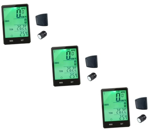 YARNOW 3St Heimtrainer Fahrrad Tacho mit Rücklicht Fahrradcomputer Fahrrad kabelgebundener Tachometer verdrahtet Geschwindigkeitsmesser