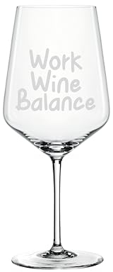 Spiegelau & Nachtmann Style Weinglas 630ml mit Gravur Work Wine Balance - Witziges Geschenk für Weinliebhaber - Glas mit Spruch - Geburtstagsgeschenk für Sie & Ihn (Work Wine Balance)