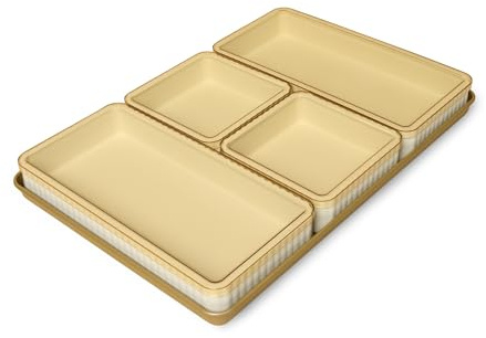 Cravings by Chrissy Teigen Silicone Baking Pans Set, Nonstick Bakeware Set for Meal Prep and Serving Dishes, 4 Trays, 4 Lids, 1 Baking Sheet, Oven Safe to 450 Degrees