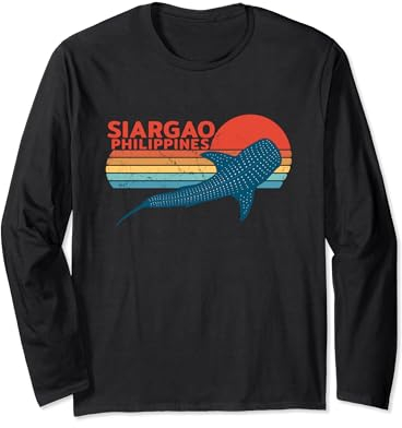 Philippinen Siargao Walhai Langarmshirt