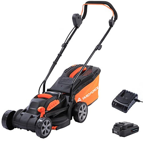 Yard Force 20V 33cm Cordless Lawnmower with 5.0Ah Lithium-Ion Battery & Quick Charger - LM C33B