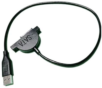 NIWPPKIMX Cable convertidor de Unidad óptica Externa, Adaptador USB, USB 2.0 a Sata 6P+7P, 13 Pines, CD, DVD, ROM, Slimline, Sata for computadora portátil