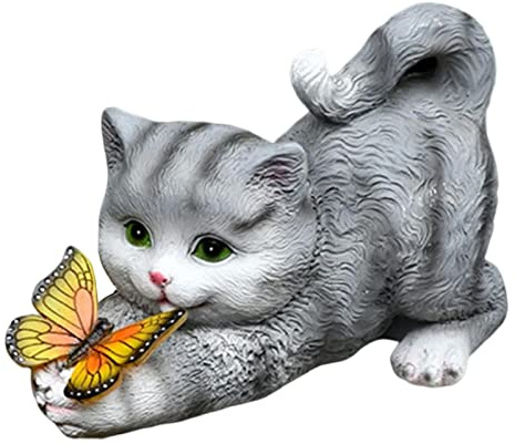 Ornement de Jardin de Chat Solaire