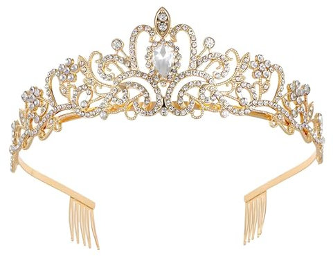Hochzeit Braut Kristall Krone, Krone Prinzessin Mädchen Damen Diadem Crown Kristall, Königin Krone Dekoration, Partydekorationen, Strass Stirnband Geschenk Haarschmuck für Frauen.