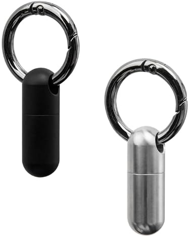 CLKE 2 PCS Small Pill Case, Micro Keychain Pill Holder, Portable Waterproof Keyring, Tiny Pill Holder Case for Travel, Outdoor, and Medication, Portable Pill Box for Purse and Pocket (2Pcs)