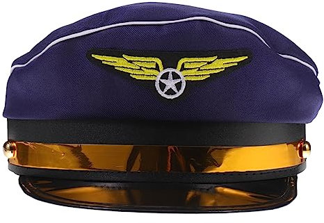WESIEVYA Stewardess Hut Cosplay Accessoire Blau Pilot Mütze Einheitsgröße Leicht Verstellbar Elegant Für Damen Flugzeugkostüm Karneval Mottoparty
