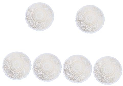 MAGICLULU 6 Stück Mandala Rundes Strandtuch Badetuch Mandala-tischdecke Strandmatte Runde Picknickdecke Servietten Runde Decke Picknickdecke Kreis Stranddecke Kreis Weiß Superfeine Faser