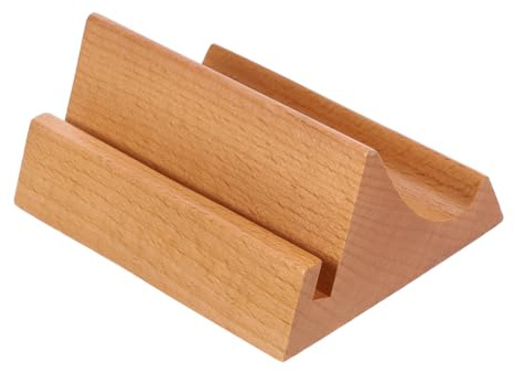 Gadpiparty Tischständer Aus Holz Zum Präsentieren Von Kalendern Fotos Und Karten Telefonhalter Mit Zwei Steckplätzen Für Mobiltelefone Stabiler Und Eleganter Kartenständer Für