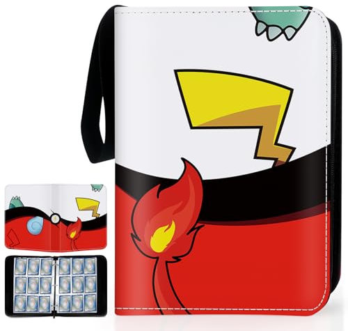 SALUOKE Album de Cartas Coleccionables 9 Bolsillos, 50 Páginas 900 Bolsillos Carpeta de Tarjetas con asa de Transporte, Álbum de Colección de Tarjetas Impermeable, Regalo para Niños Niñas