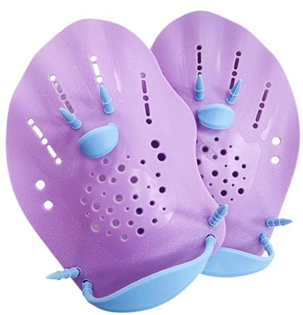 Milageto 1 Par Guantes de Natación Paletas de Mano Aletas de Entrenamiento para Silicona Resistente Mejora Técnica Y Fuerza Adecuado para Acuafitness Ent, Niños Violetas