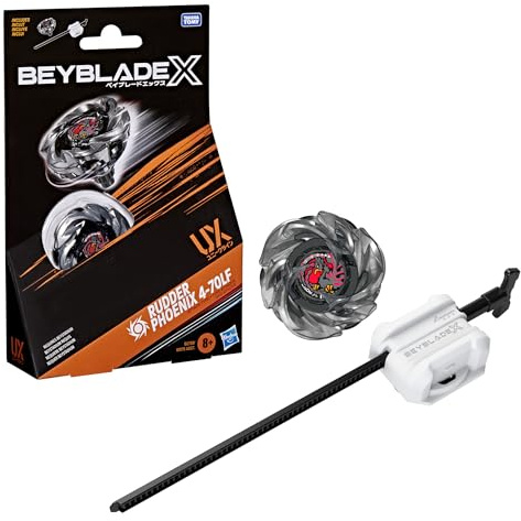 Beyblade X Rudder Phoenix 4-70LF UX Starter Pack Set with Takara Tomy Attack Type Top and Launcher, Battling Tops Game Toys, Ages 8+