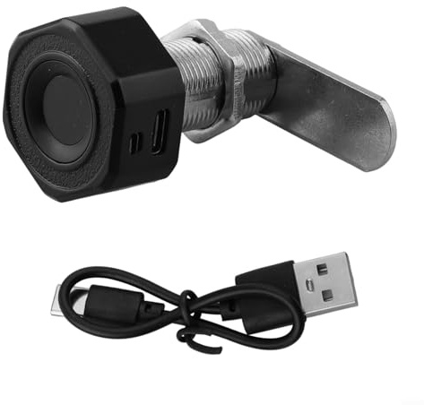 Biometric Fingerprint Lock for Furniture 30mm, Fast Identification and Security for Drawers and Cabinets (Black)