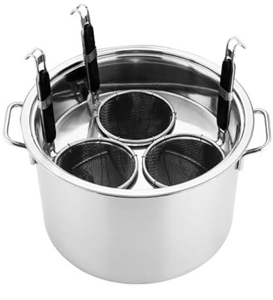 MRKU Cuocipasta Multifunzione con divisore e scolapasta, pentola in Acciaio Inossidabile per Cucina Domestica, Ristorante, pentola per Cottura Commerciale