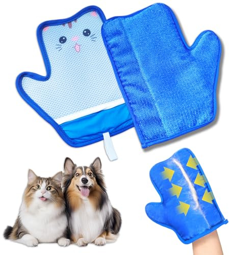 2 Pcs Pet Hair Remover Glove, Statische Tierhaarentferner Handschuh, Wiederverwendbare Katzenhaarentferner, Atmungsaktive Hundehaare Entfernen für Entfernt Hunde&Katzen Fell von Sofa Teppich Kleidung