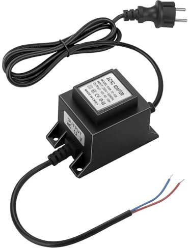 Muzveik Transformateur 220V 12V AC/AC, Adaptateur LED Transfo 15W 1.25A, Alimentation Étanche IP68 pour Éclairage de Jardin, Fontaine, et Piscine