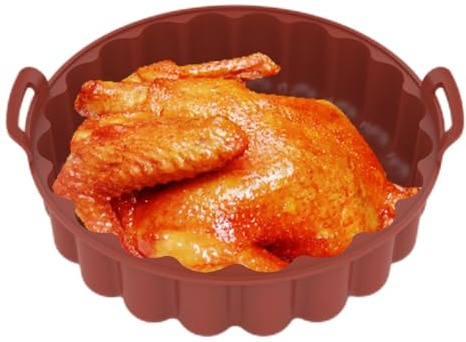 Air Fryer Silicon Liner - Cesta sin capas con asa, bandeja segura resistente al calor, fácil limpieza de accesorios de horno | Lavavajillas más seguro para cocinar el horno asado
