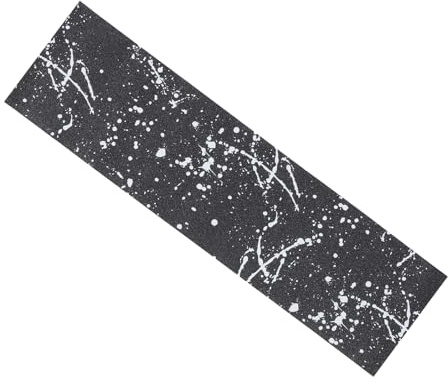 FUNOMOCYA Wasserdichtes Skateboard Grip Tape Schwarz weiß Sprenkel Design Blasenfreies Anti rutsch Schleifpapier für Longboard und Scooter Langlebiges Einfach Anzubringendes Skateboard