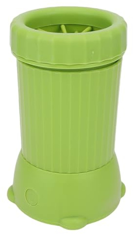 Plyisty Effiziente Tierpfotenwaschanlage mit Saugnapfbasis. Automatischer Pfotenreiniger für Hunde Aller Größen. (Green)