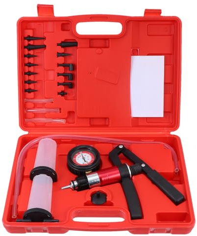 LALADEFIEE Kit Pompa per Vuoto e Spurgo Olio Freni Auto Tubi Trasparenti, Strumento Manuale per Cambio Liquido Frizione e Servosterzo, Set Completo per Manutenzione Impianto Frenante