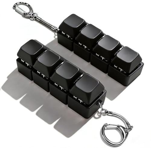 Quelcc 2 stycken Fidget Toys Tangentbord, Fidget Clicker-tangentbord, Fidget Keyring, 4 färger Anti-stressleksak, Anti-stress Nyckelring, för Stresslindring Pass Tid