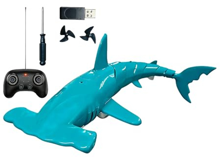 Hai mit Fernbedienung | RC Boot 2,4 GHz wiederaufladbar Tauch-Simulation | Hai unterferngesteuert zum Tauchen – für Badewanne ab 6 Jahren, Mädchen, , Geburtstag, Weihnachten