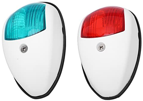 Bewinner Feux de Navigation Marins 2 Pièces DC 12 V 3 W LED Port Rouge Tribord Vert Lampe de Signalisation IP66 étanche pour Yacht Bateau Voilier Navire de Pêche jusqu'à 12 M/39,4 Pieds (WHITE)