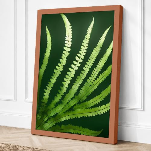 Fern Study Botanical Canvas Wall Art Print 36x24 Inch | Ready to Hang, Gallery Wrapped, Fade-Resistant Inks, Securely Packaged, UK Made