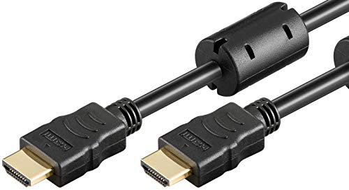 Goobay 31912 Câble Standard HDMI avec Ethernet, Doré, Noir, 15m Longueur de Câble, 6mm Diamètre