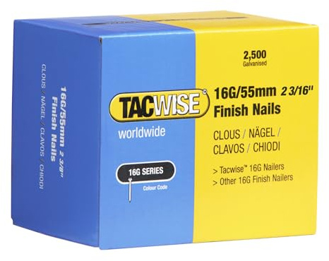 Tacwise 0299 Typ 16G / 55 mm Verzinkte Nägel, 2500 Stück