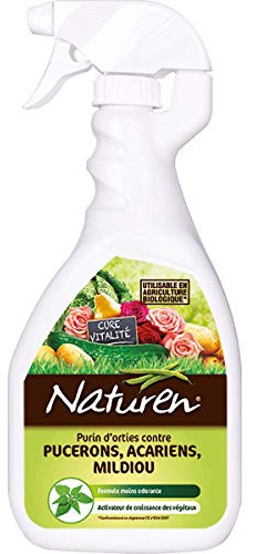 NATUREN NORTIPAL - Pulvérisateur Purin d'Orties Contre Pucerons, Acariens, Milidou UAB 750 ml - Activateur de croissance des végétaux - Formule moins odorante - Prêt à l'emploi - Fabriqué en France