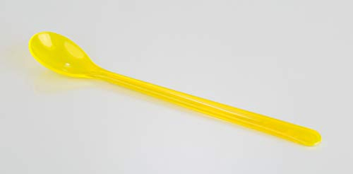 Löffel 18 cm Mehrzwecklöffel Joghurtlöffel Eislöffel Cocktaillöffel 6 Stück Mehrweg, Kunststoff, Gelb-transparent