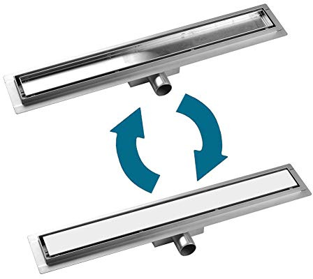 S SIENOC Duschrinne, 70cm,2 in 1,Siphon mit Geruchsstop und Haarsieb | Randablauf Befliesbar Edelstahl Ablaufrinne, Bodenablauf, Duschablauf sehr flach, Komplettset mit Bodenbefestigung