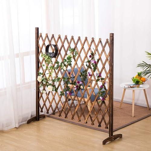 CellDeal Solid Wood Expanding Fence Mobile and Movable Fence Gardeners & Pet Owners Fold-able Design and Lightweight H:90cm x W:30-150 cm from Natural Wood