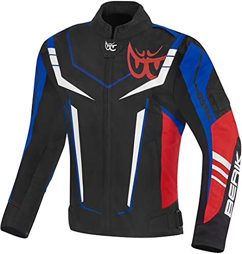 Berik Radic Evo Plus Motorrad Textiljacke, schwarz/weiß/blau/rot, 52