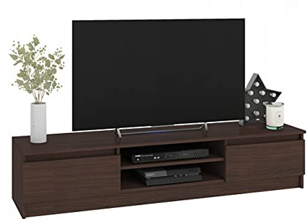 BDW TV-Schrank, perfekt für das Wohnzimmer, Schlafzimmer oder Jugendzimmer, 2 Türen und 2 Regale. Perfekt für die Gestaltung des Innenraums. Abmessungen: 160 x 33 x 40