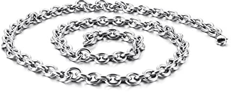 Mesnt 45CM Kette Edelstahl Damen Ohne Anhänger Ketten Edelstahl Damen Erbskette aus Edelstahl 3mm Silber