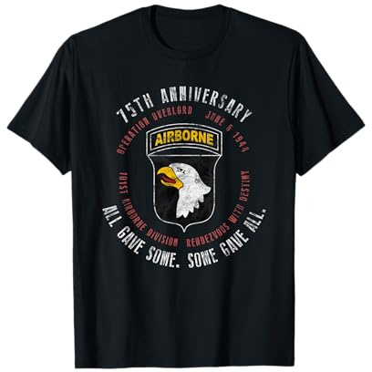 División Aerotransportada 101 del 75 aniversario del Día D. Camiseta vintage de la Segunda Guerra Mundial Camiseta
