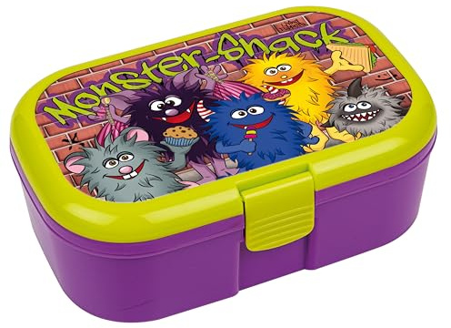 Lutz Mauder Brotdose Kinder mit Fächern Lunchbox Junge Mädchen Monster Pausenbox Kindergarten Schule Vesperdose Brotbox Snackbox spülmaschinengeeignet